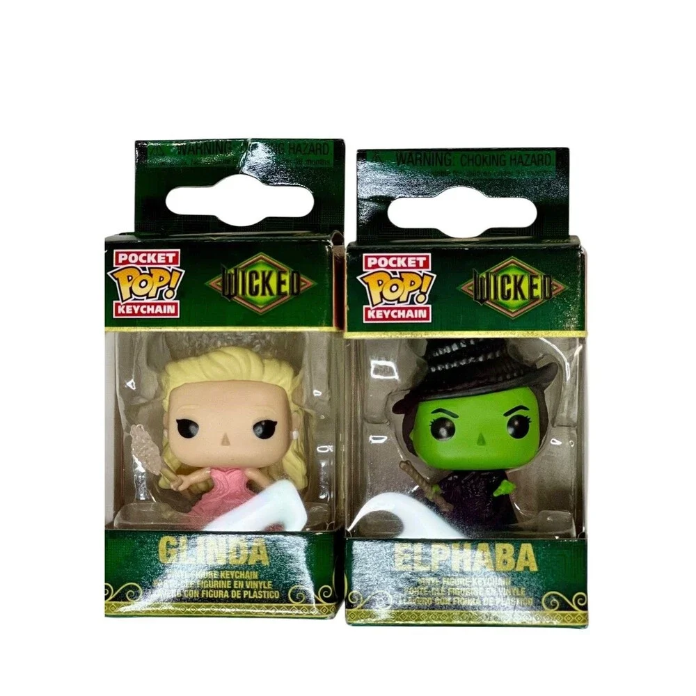 NEW Funko Pop Keychain Wicked Elphaba And Glinda Set  Fast Shippimg